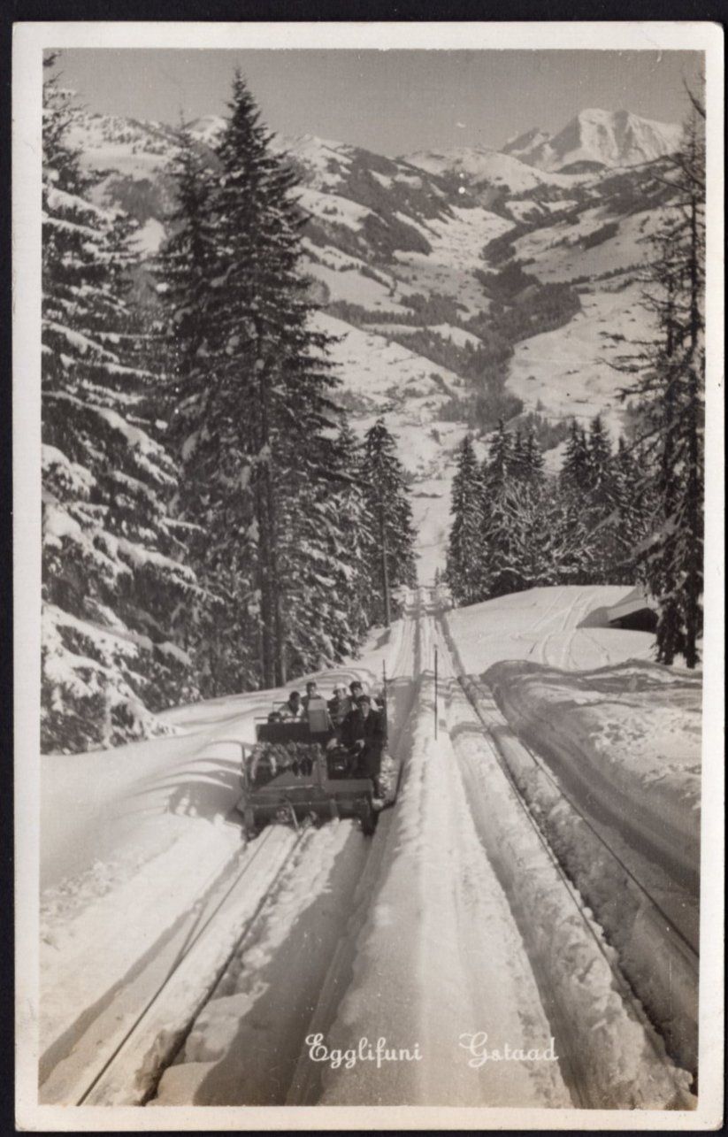 Ansichtskarten: Gstaad Eggli Funi Schlitten Winter Bahn – Gebraucht aus Rapperswil SG von INTELVI