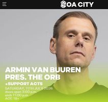 1 billet/Armin Van Buuren/The Orb/ZOA City/Zurich/11.07.26