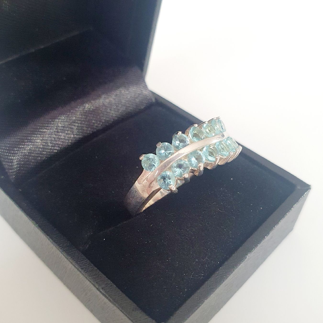Anelli: Damenring Silber Ring 925 mit hellblaue Steine, Gr 18,8 mm – Usato da Kreuzlingen venduto da Wunderkiste123 1