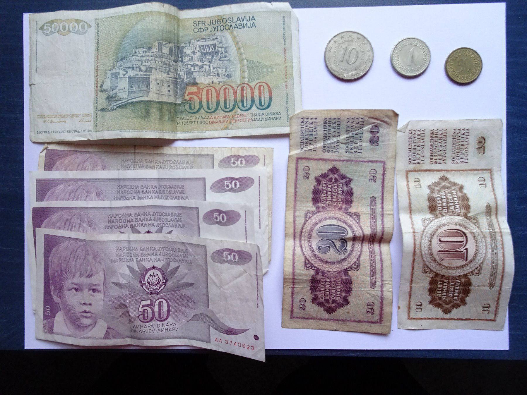Banconote: Alte Jugoslawische Dinar – Usato da Aadorf venduto da Chnorli-Furz