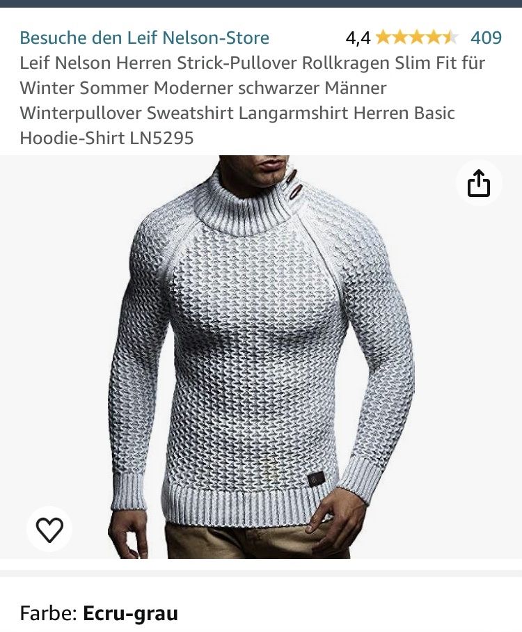 Maglioni & Felpe: Leif Nelson Strick Pullover ecru weiss Grösse XL – Nuovo (secondo la descrizione) da Oberwil b. Zug venduto da Pion2019