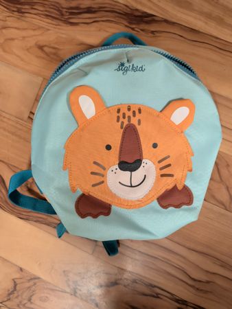 Sigikid backpack lion motif light blue good condition