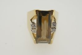 Sehr schöner großer Edelstein Brillantring 18kt Gelbgold 10g