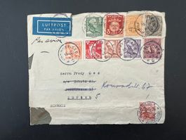 Brief 1945 Schweden nach Zürich Luftpost int. Marken  (G291)