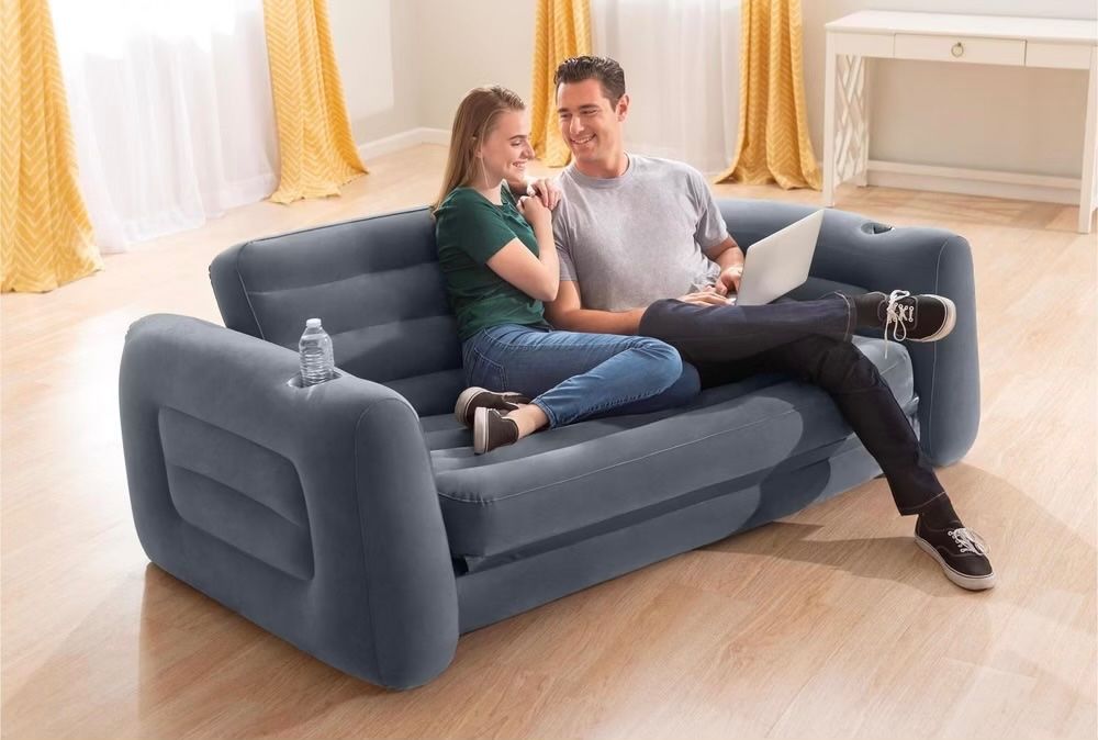 Divani: Intex Luftbett/Sofa Pull-Out Sofa 231 x 203 x 66 cm dunkelgr – Nuovo (secondo la descrizione) da Basel venduto da Seifehuesli 2