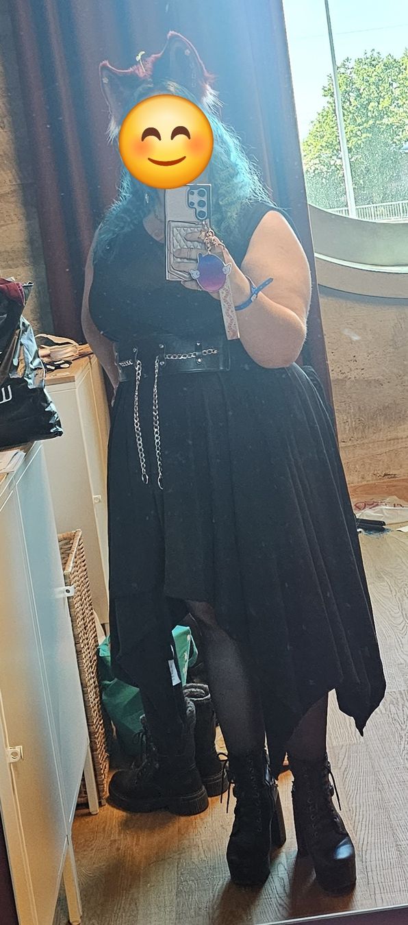 Vestiti: Schwarzes Kleid mit Gürtel gr. 3XL – Usato da Berneck venduto da Amuell 3