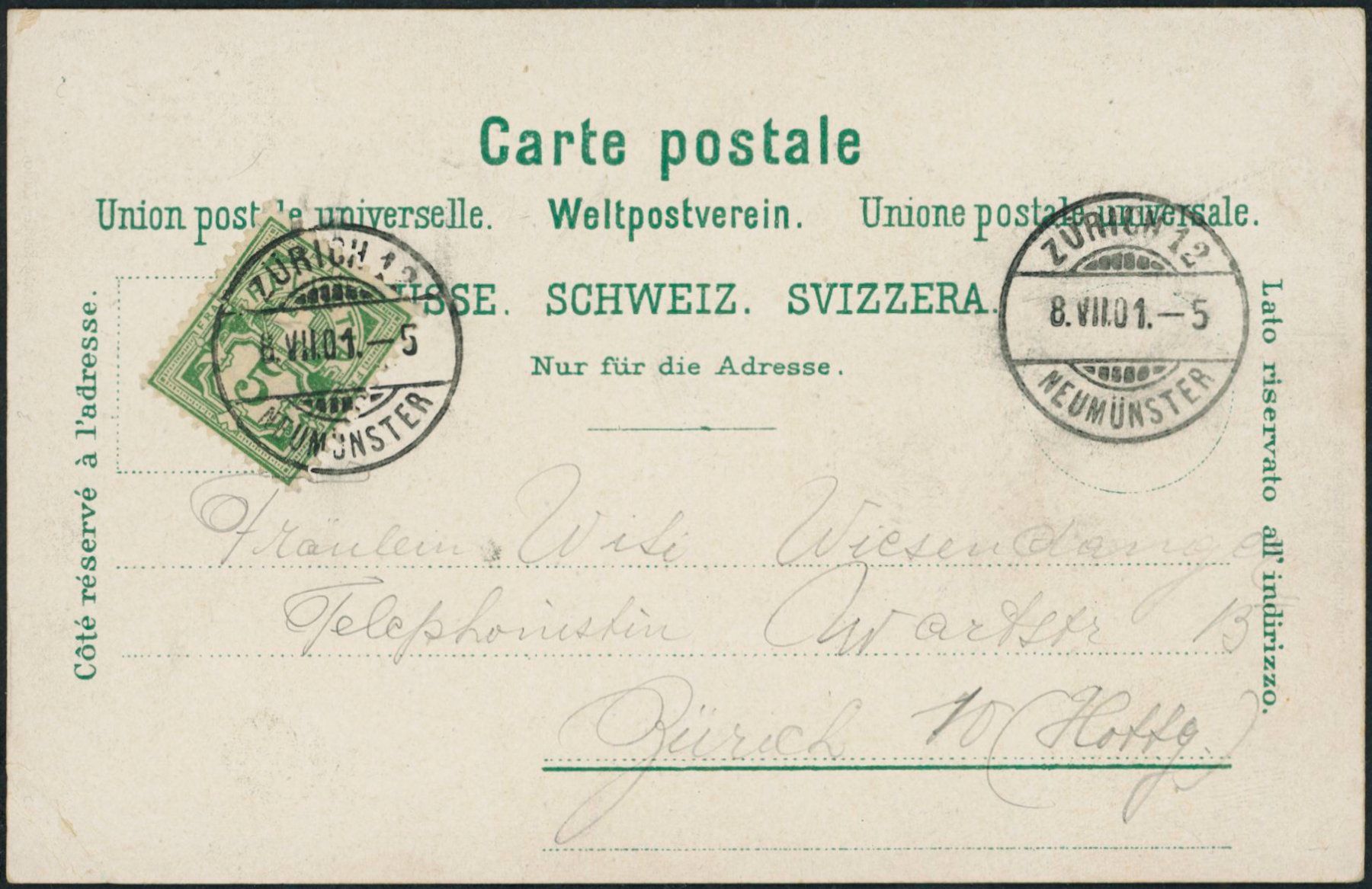 Cartoline postali: ZH Weiningen - Litho – Usato da Schindellegi venduto da stationary 1