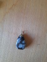 Schneeflockenobsidian Anhänger schwarz weiss 