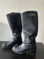 Beautiful Italian black snake boots