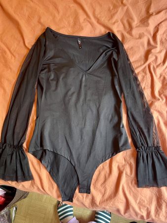 Sexy Body, schwarz, durchsichtige Ärmel, Grösse M