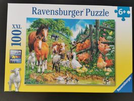 Ravensburger; Puzzle Versammlung Tiere100-teilig XXL