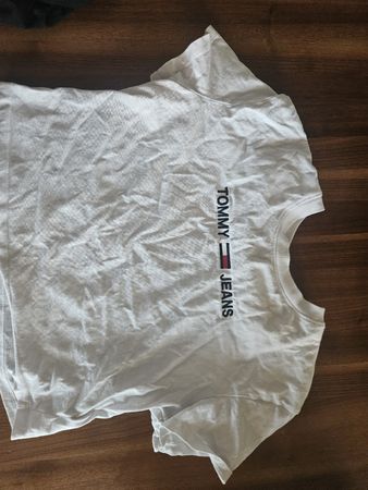 T-Shirt Tommy Jeans weiss Grösse XXS mit kleinen Löchern