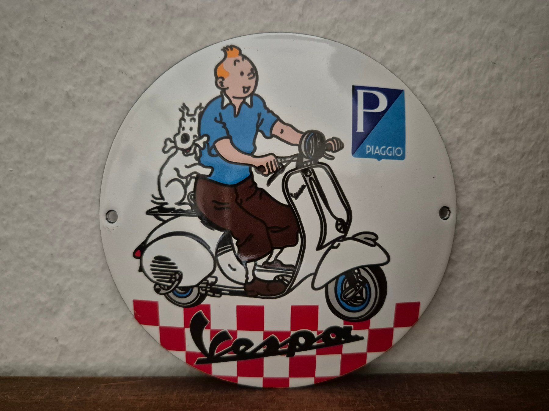 Vespa Schilder: Emailschild Vespa Roller Tim & Struppi Garage Emaille Schild – Neu (gemäss Beschreibung) aus Schaffhausen von pfanis09 1