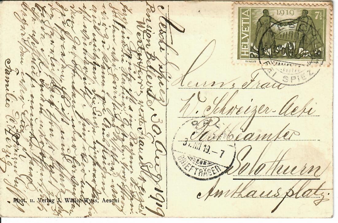 Cartes postales: Aeschi - Allmend 1919 – D'occasion à Hochdorf par Ziegel-16 1