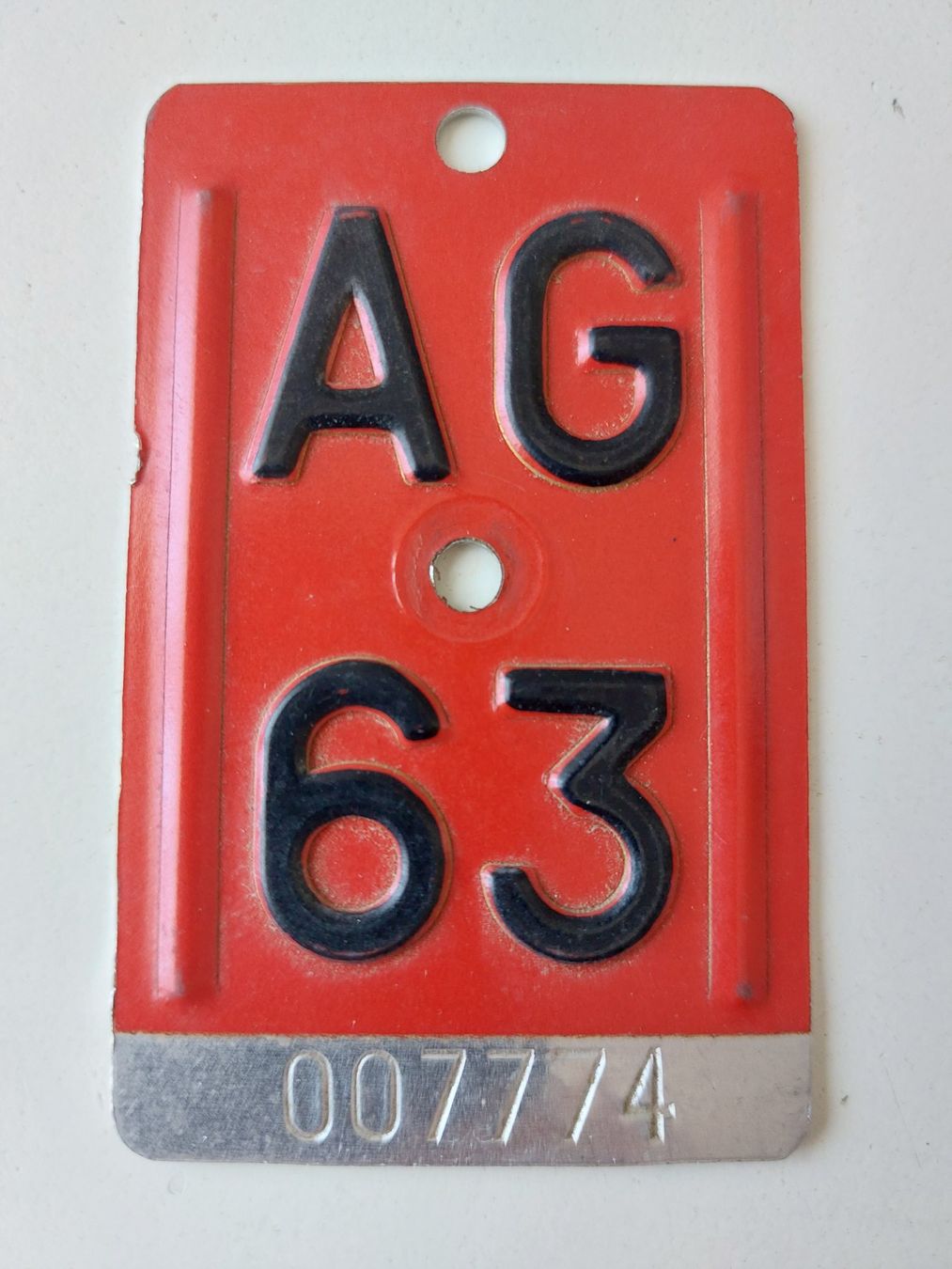 Sachs Insegne: Velonummer AG 63 plaque Velo – Usato da Schenkon venduto da Uhu007