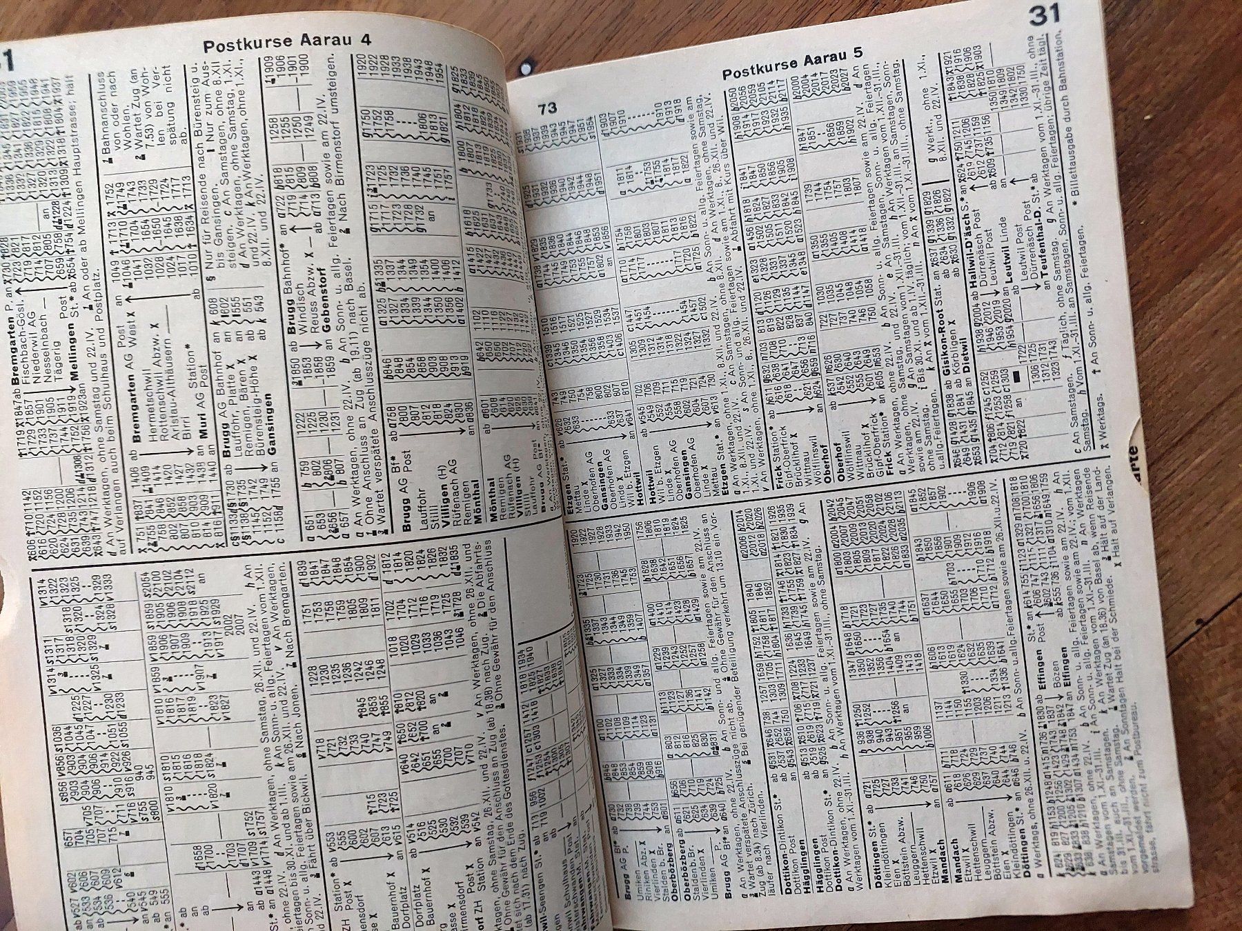 Riviste & Magazine: SBB Fahrplan 1956 bis 1957 Aargauer Tagblatt – Usato da Schönenwerd venduto da Steidi 4