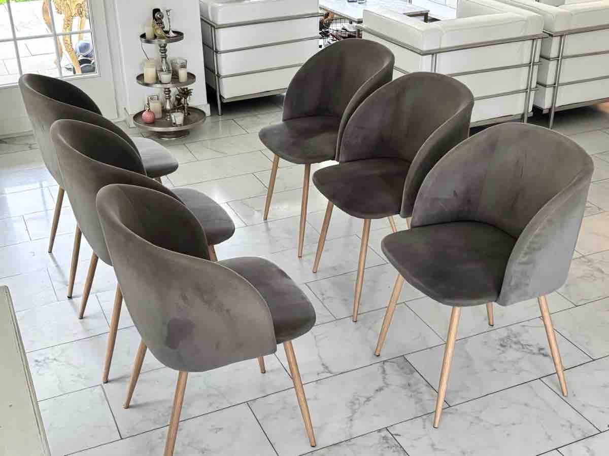 Chaises: 6 Polsterstühle Samt grau – D'occasion à Flüh par Granada11