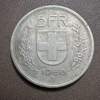 Pièce de 5 francs suisses 1968 B en argent