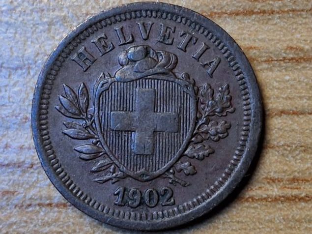 Tutti le monete: 1 Rappen 1902 - SELTEN! – Usato da Münchenstein venduto da purbach1 2