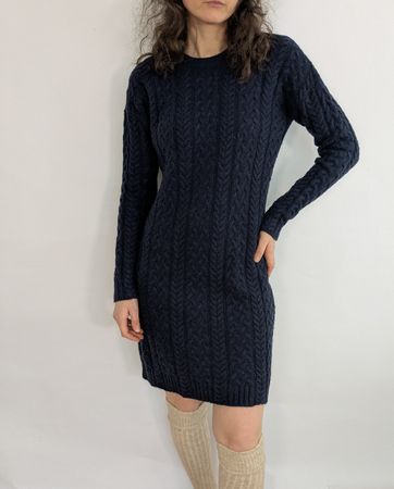 Warmer Strick-Mini-Kleid von Va Vite, Grösse S, Dunkelblau