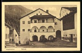 AK Schuls, Engadinerhaus mit Vorplatz