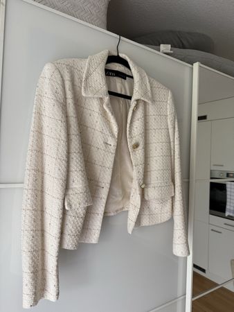 ZARA Blazer in Bouclé-Optik, Gr. L