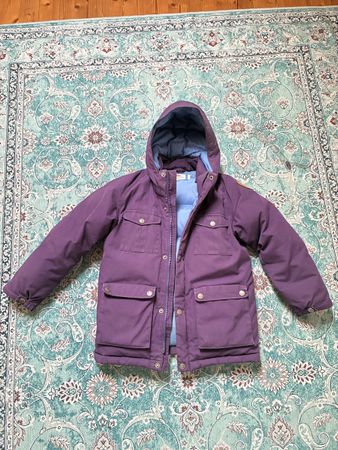 Fjällräven Kids Winter Jacket, Size 7-8 years, Purple