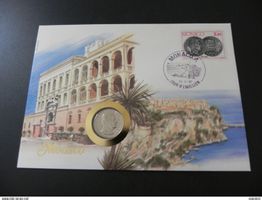 Münzbrief Monaco 1 Franc 1986