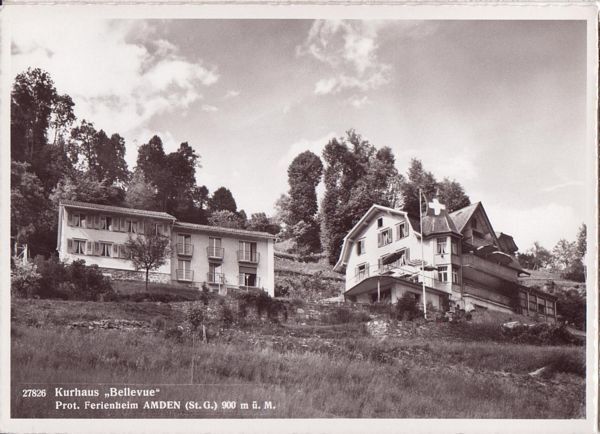 Ansichtskarten: Amden, Kurhaus BELLEVUE um 1965 – Gebraucht aus Frauenfeld von POML