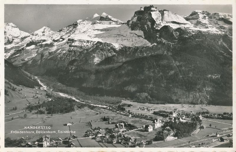 Cartoline postali: Kandersteg - von oben + 1957 TOP – Usato da Emmenbrücke venduto da teestube