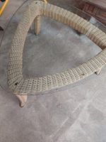 Couchtisch Rattan Glas dreieckig 