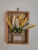 Dekorative kleines Wandbild aus Holz mit Kunstblumen 🌼