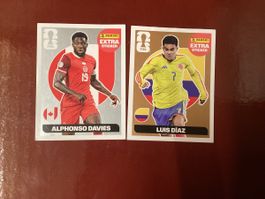 Panini extra sticker LUIS DÌAZ BRONZE ALPHONSO DAVIES SILVER
