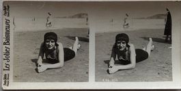 Vintage Stereofoto, Les Jolies Baigneures, Badenixe