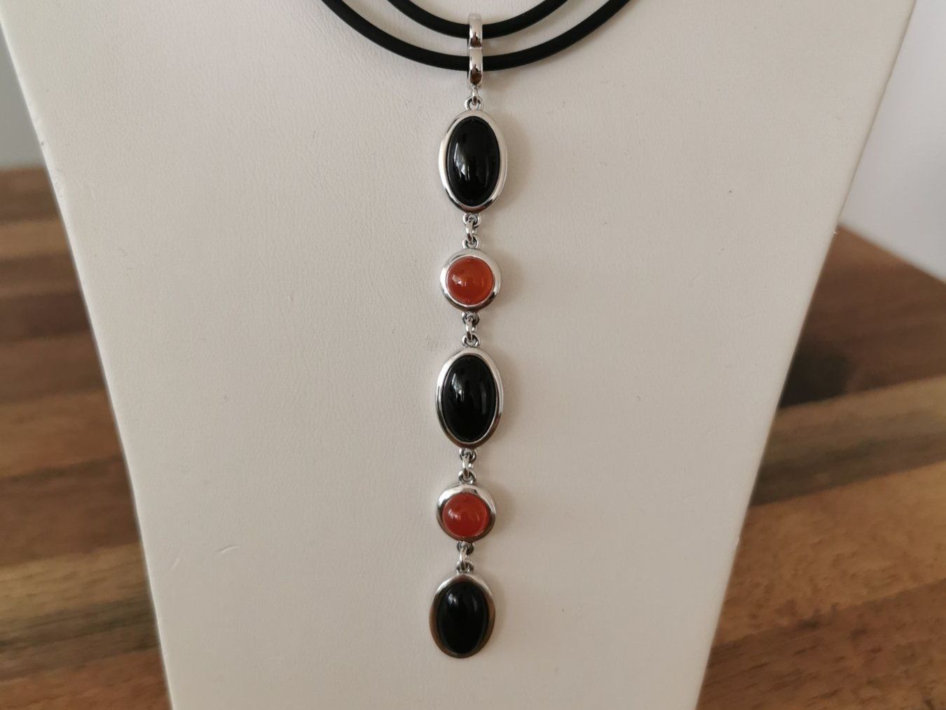 Colliers: Silber Collier mit Onix und Carneol Cabochon – Neuf avec emballage d'origine à Dierikon par Buntspecht-10 1