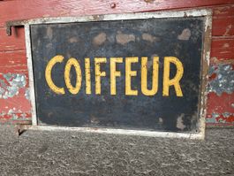 Coiffeur schild aushänger antik