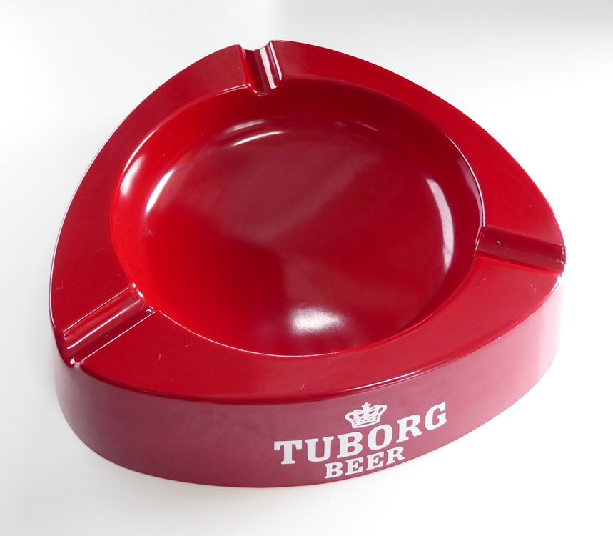 Grosser Aschenbecher rot von Tuborg Beer - Vintage - 80er