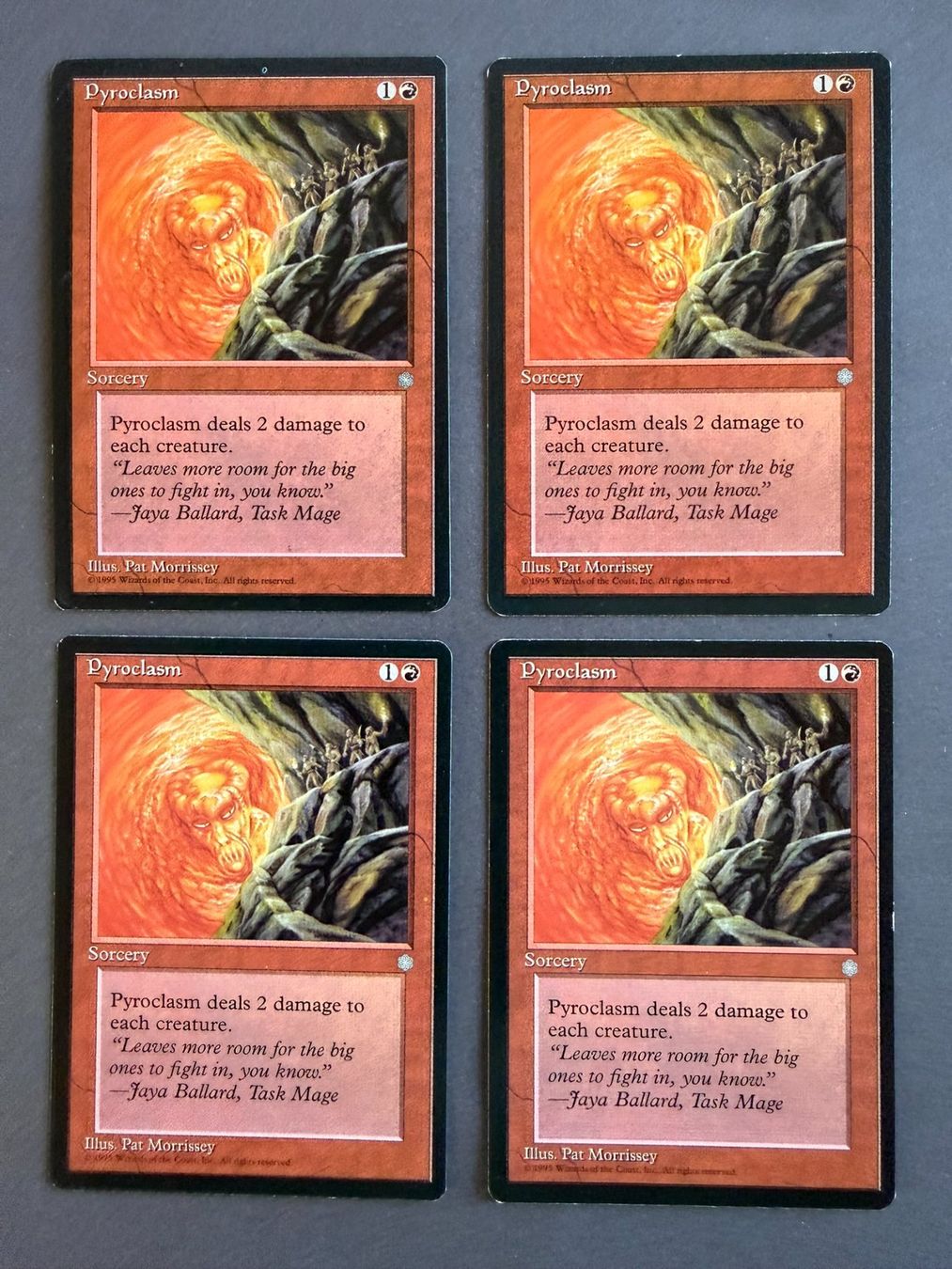 Magic The Gathering Sammelbilder & Trading cards: 4x Feuermasse // Pyroclasm // Ice Age // Eiszeit // Magic – Gebraucht aus Binz von Tempelritter