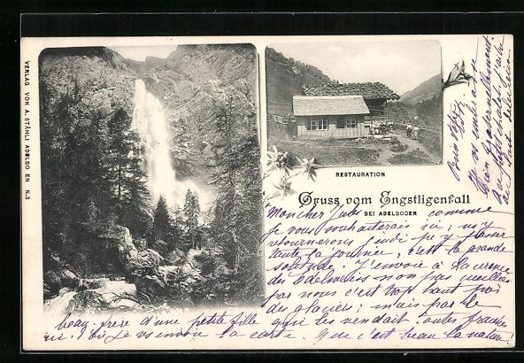 Cartoline postali: AK Adelboden, Restaurant, Engstligenfall – Usato da Berlin venduto da bartko-reher