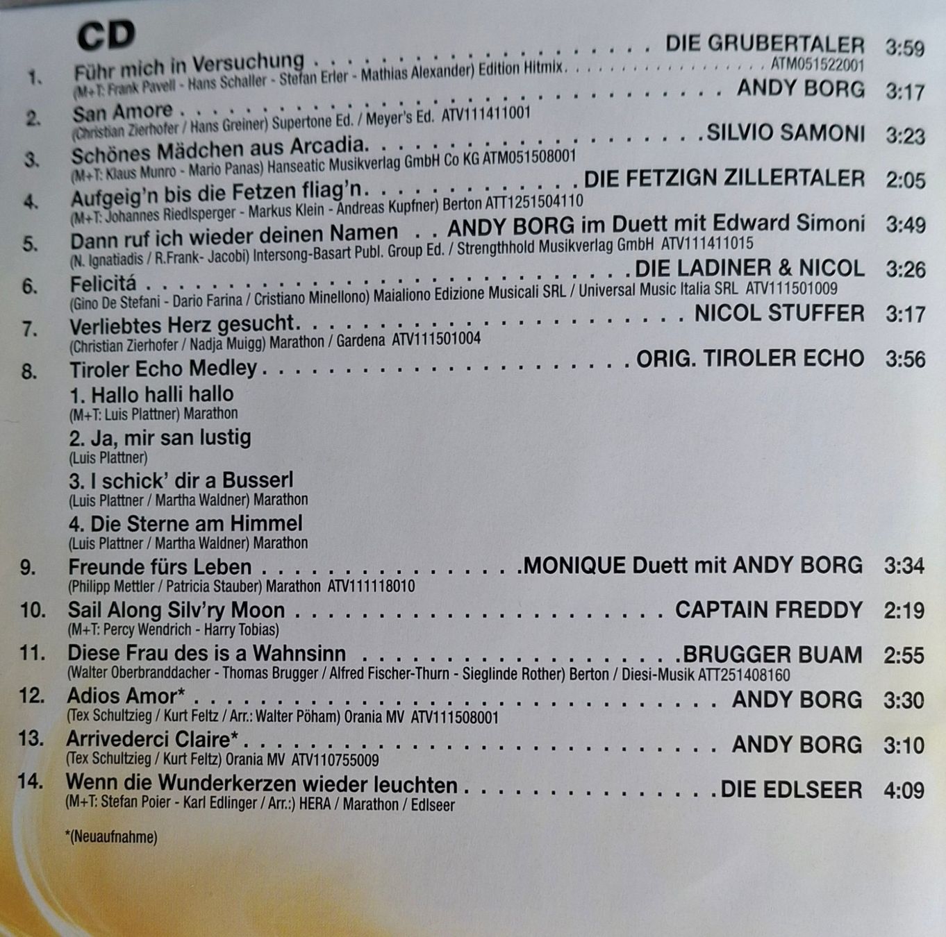 CDs: 11. Bad Füssinger Thermen Open Air - Andy Borg – Gebraucht aus Reinach BL von Chela04 2