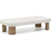 Kave Home Garten Couchtisch Labra Zement und Akazienholz