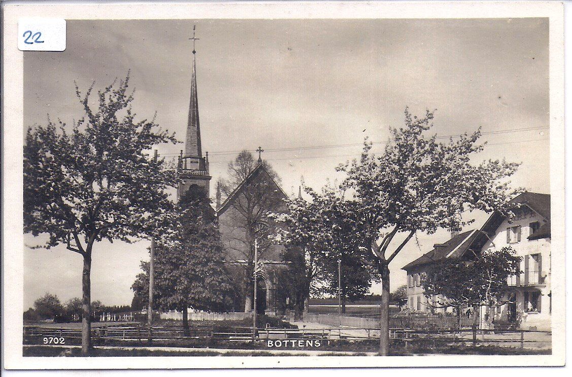 Cartoline postali: BOTTENS, quartier de l'église – Usato da Les Verrières venduto da Scampi0