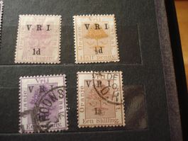 4 alte Marken Oranje Staat, Üdruck VRI, o/*