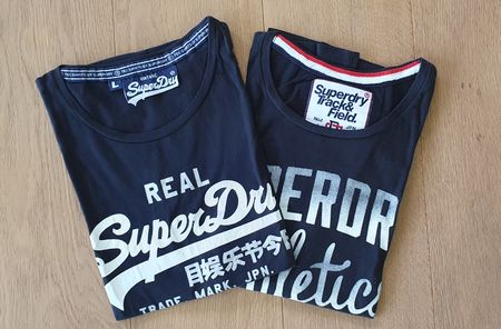 2 Superdry T-Shirt kurzarm Blau, Gr. L