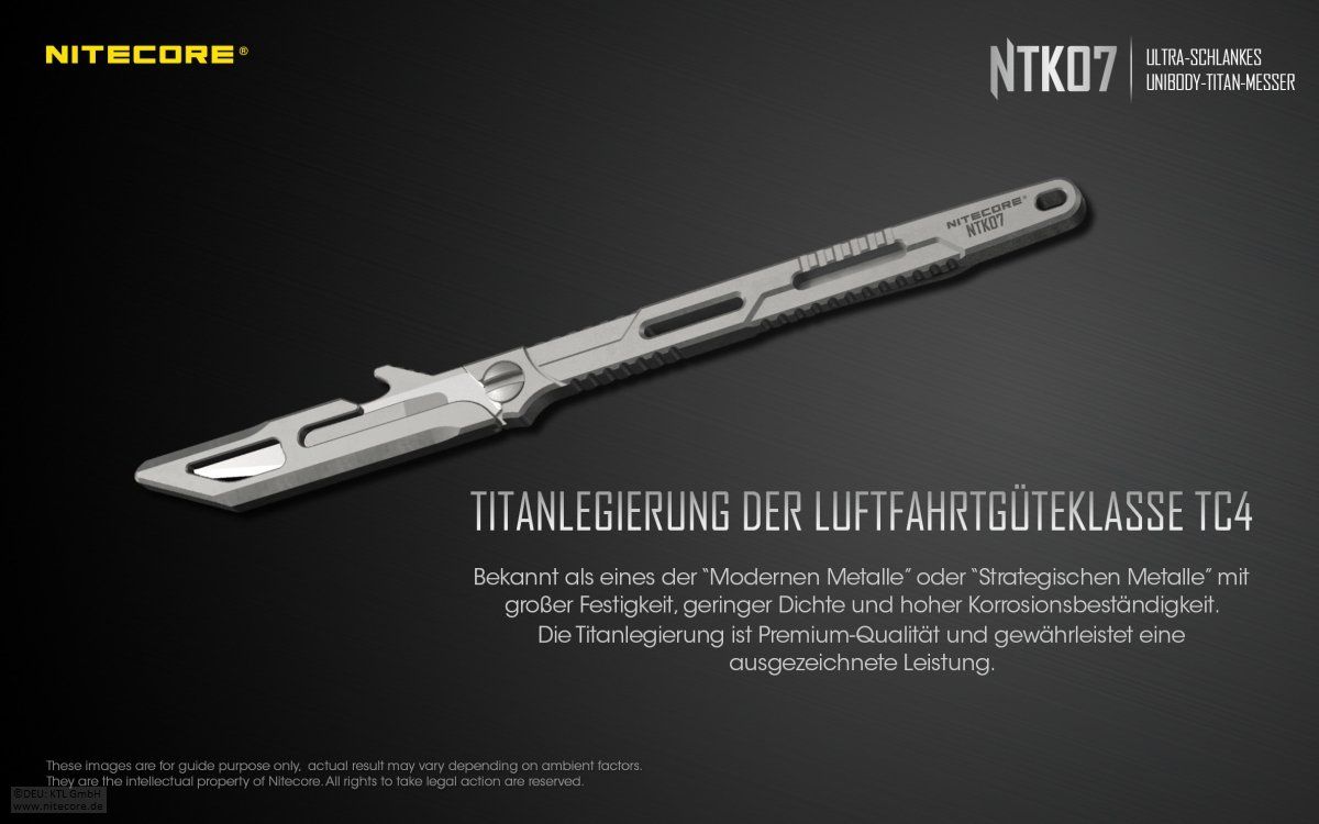 Coltelli: NiteCore Titan Messer NTK07 Unibody – Nuovo e nell'imballaggio originale da Grüningen venduto da Prolumin 2