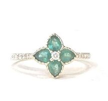 Smaragdring 0.53ct. mit 15 Diamanten, 750 Gelbgold, 1290.-