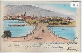 Zürich - Quaibrücke - Künstler-Litho