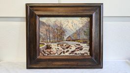 Peinture à l'huile sur bois de Constant DUVAL (1877-1956)