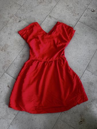 AX Armani Exchange Sommerkleid Gr.8 Rot Kleid kurz V-Ausschn
