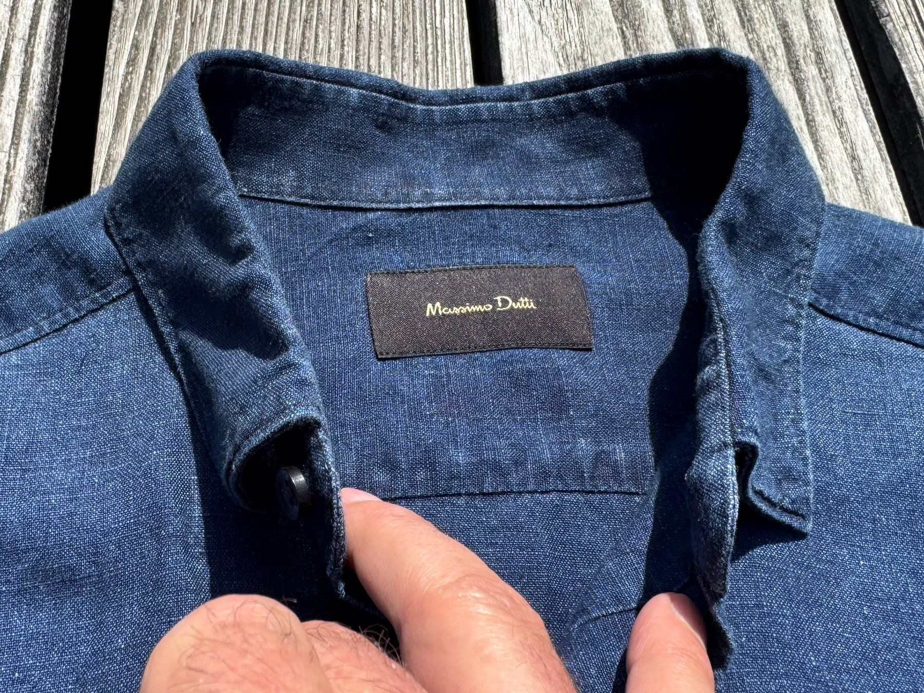 Massimo Dutti Hemden: Hemd Gr M Slim LEINEN Denim Look - Massimo Dutti – Gebraucht aus Männedorf von LTMCS 1